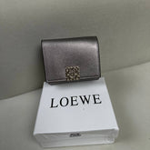 Loewe Anagram Trifold Wallet in - Silver Metallic Leather