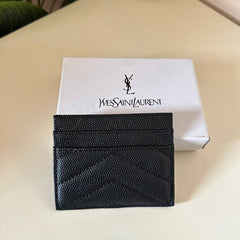 Saint Laurent Monogram Quilted Leather Card Holder - Black