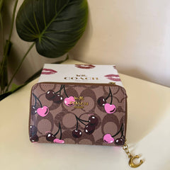 Coach Signature Cherry Print Wallet – Khaki
