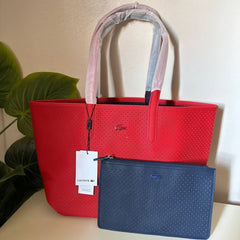 Lacoste Women's Double Sided Two Tone Large - Red / Navy Blue