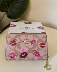 Coach Signature Zip Wallet - Light Khaki Multi