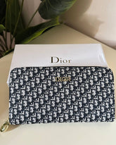 Dior Oblique Zip Wallet - Black