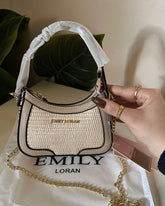 Emily Loran Mini Hobo Bag - Beige Straw Edition