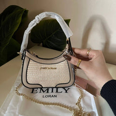 Emily Loran Mini Hobo Bag - Beige Straw Edition