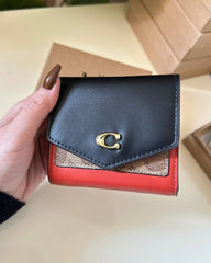 Coach Wyn Small Wallet in Color block Signature Canvas