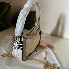 Emily Loran Mini Hobo Bag - Beige Straw Edition