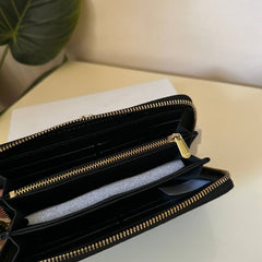 CH Embossed Leather Wallet – Black