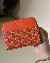 Bourbon Zipped Card Holder - orange