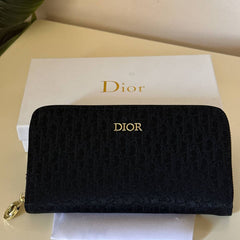 Dior Oblique Zip Wallet - Black