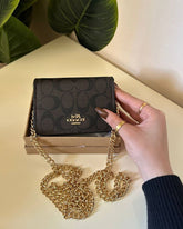 Coach Mini Wallet on a Chain in Signature