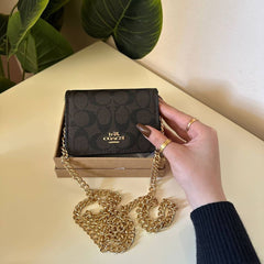 Coach Mini Wallet on a Chain in Signature