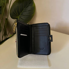 Coach Signature Zip Around Wallet – Black