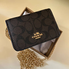 Coach Mini Wallet on a Chain in Signature