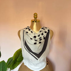 Polka Dot White Scarf 🤍