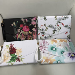 Ted Baker SAFIAH Black Printed Floral Envelope Pouch Bag - Black