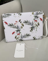 Ted Baker White Floral Saffiano Envelope Wristlet - White