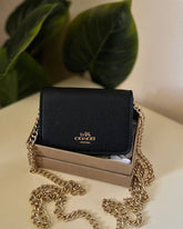 Coach Mini Wallet on a Chain- Black