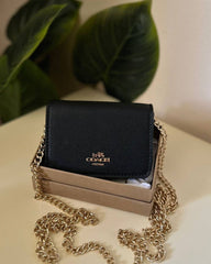 Coach Mini Wallet on a Chain- Black