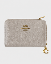 Coach Pebbled Leather Zip Around Wallet - beige