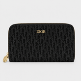 Dior Oblique Zip Wallet - Black