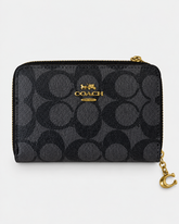 Coach Signature Zip Around Wallet - Black