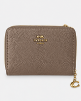 Coach Pebbled Leather Wallet - coffee