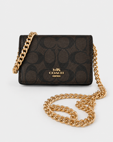 Coach Mini Wallet on a Chain in Signature