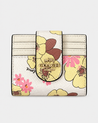 COACH Flap Card Case with Floral Cluster Print