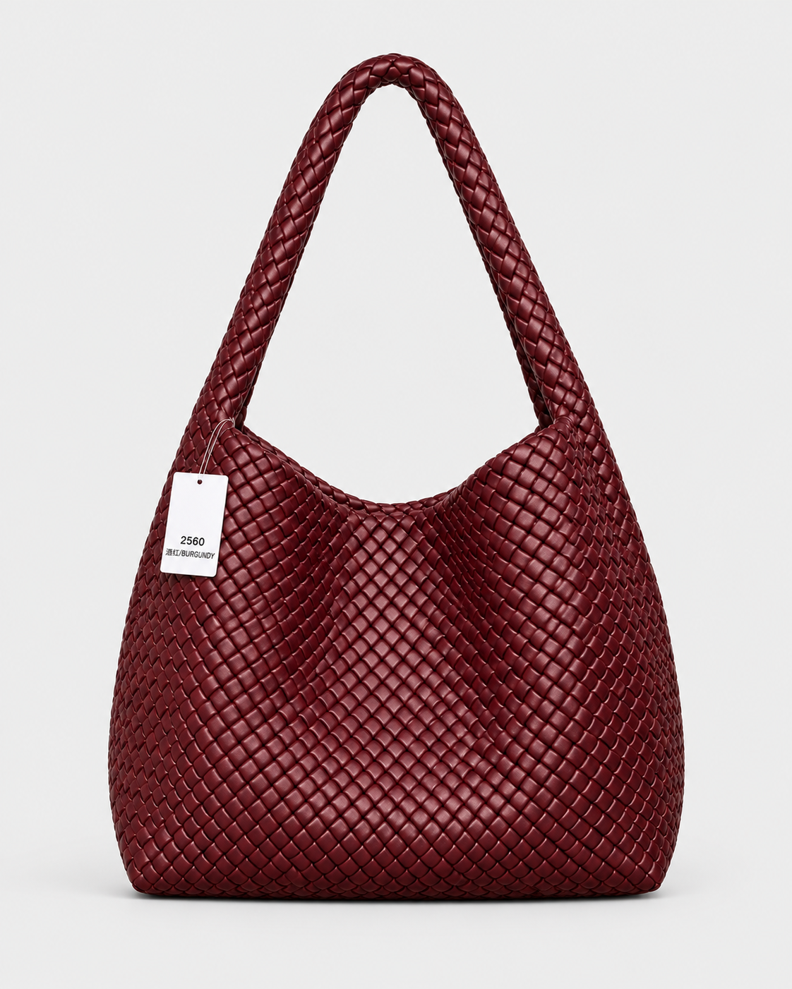 Bottega Veneta Intrecciato Woven Leather Hobo Bag Large - Wine