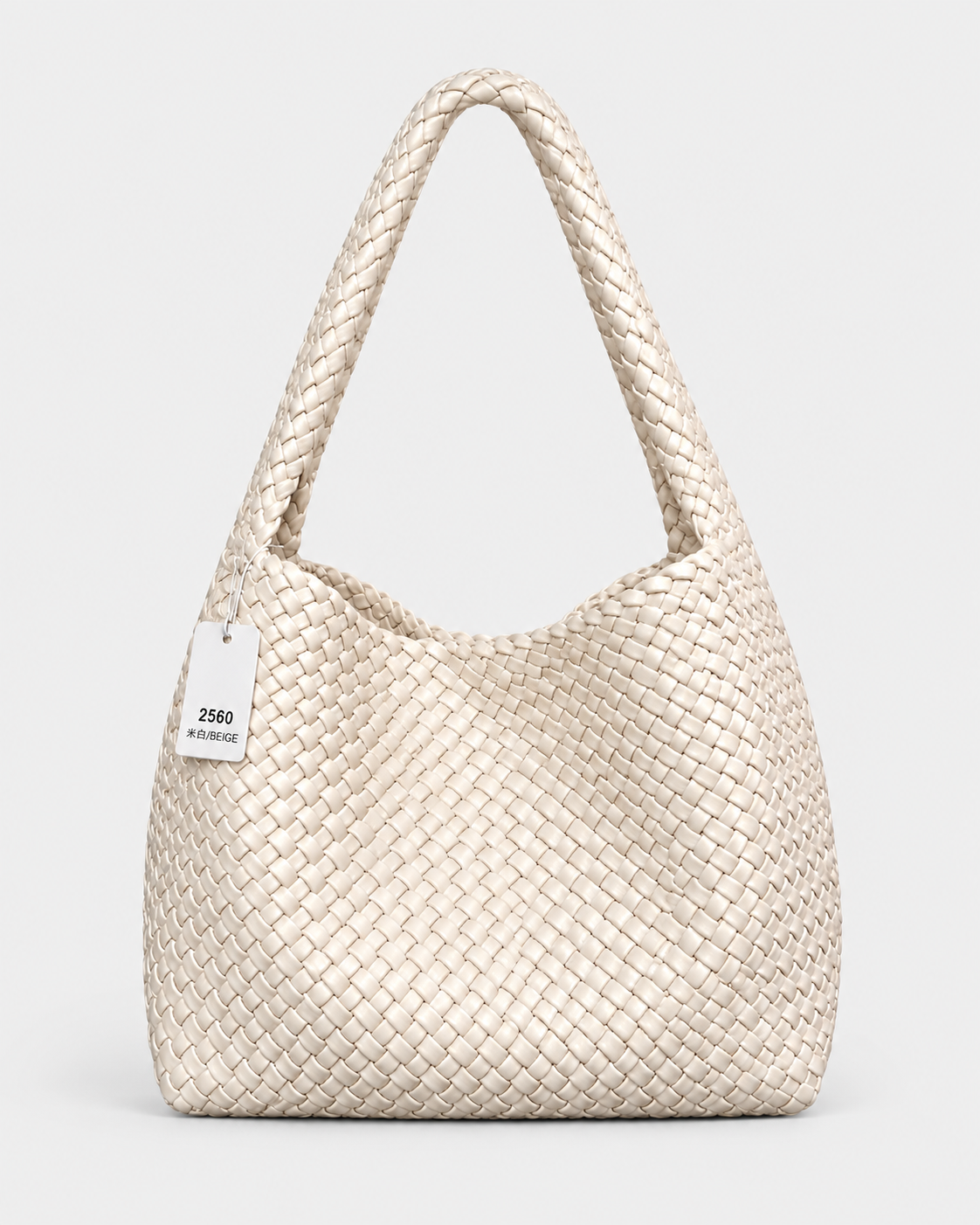 Bottega Veneta Intrecciato Woven Leather Hobo Bag Large - Beige