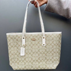 Coach Signature Tote - Light Beige