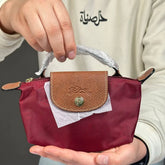 Longchamp Burgundy Mini Handbag with Strap
