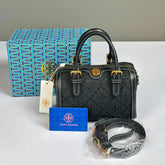 Tory Burch Monogram Boston Bag - Black