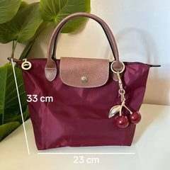 Medium Mirror Long Champ - Burgundy