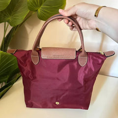 Medium Mirror Long Champ - Burgundy