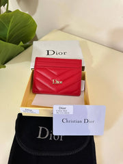 Dior Trianon Freesia Card Holder - Red