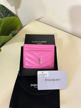 Saint Laurent Monogram Quilted Leather Card Holder -Dark Pink