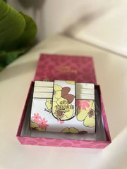 COACH Flap Card Case with Floral Cluster Print