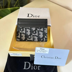 Dior Oblique Card Holder - White Black
