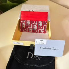 Dior Oblique Card Holder - Red