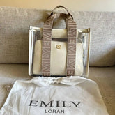 Emily Loran Pastel Duo Clear Transparent Tote with Crossbody Bag