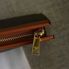Celine Triomphe canvas PVC & leather Pouch Brown