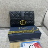 Christian Dior Black Lady Dior Chain Pouch