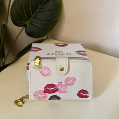 Coach Pebbled Leather Zip Around Wallet – Chalk