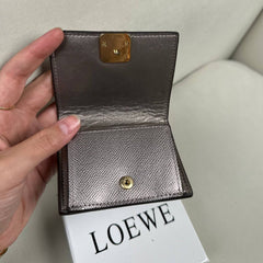 Loewe Anagram Trifold Wallet in - Silver Metallic Leather