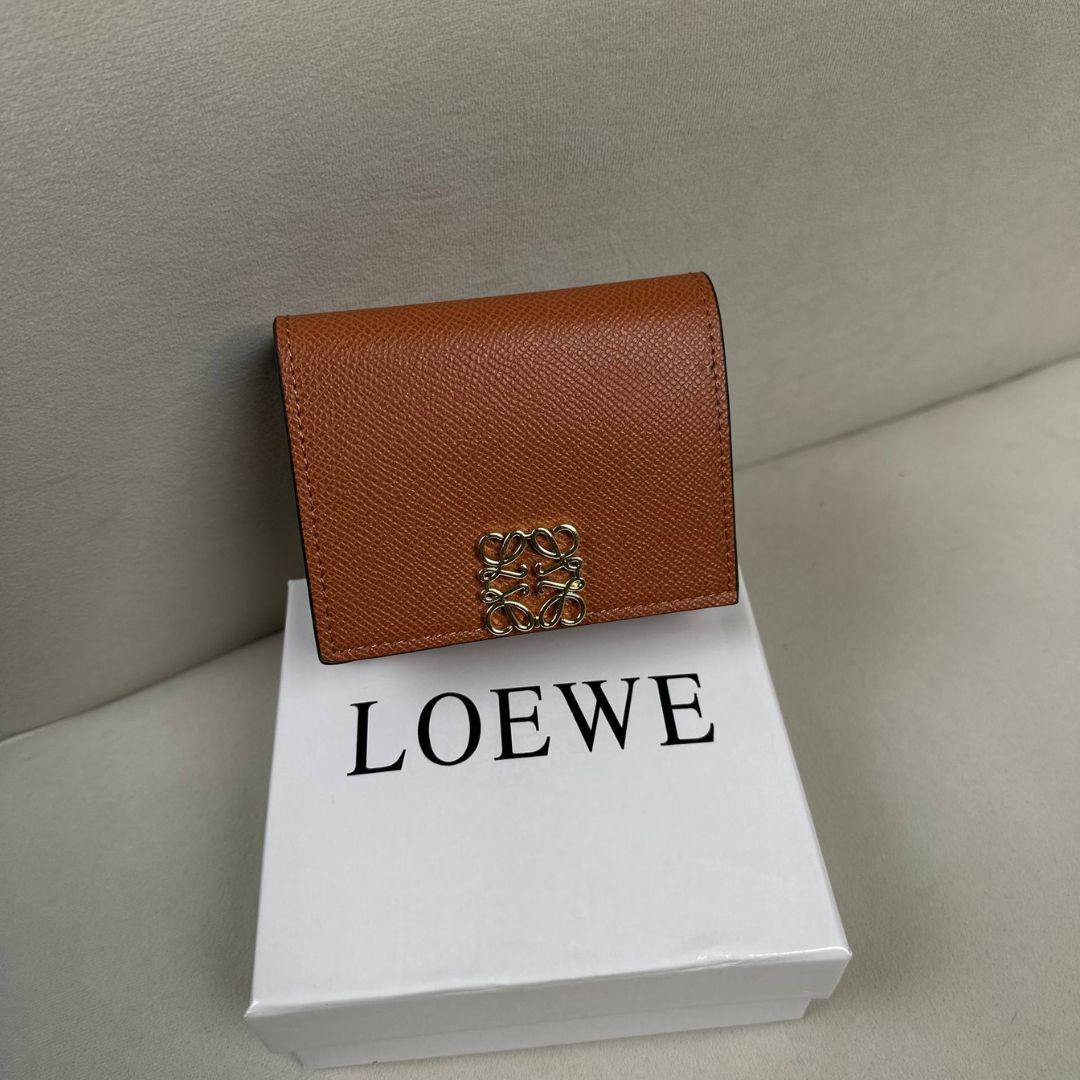 Loewe Anagram Trifold Wallet in - Tan Leather