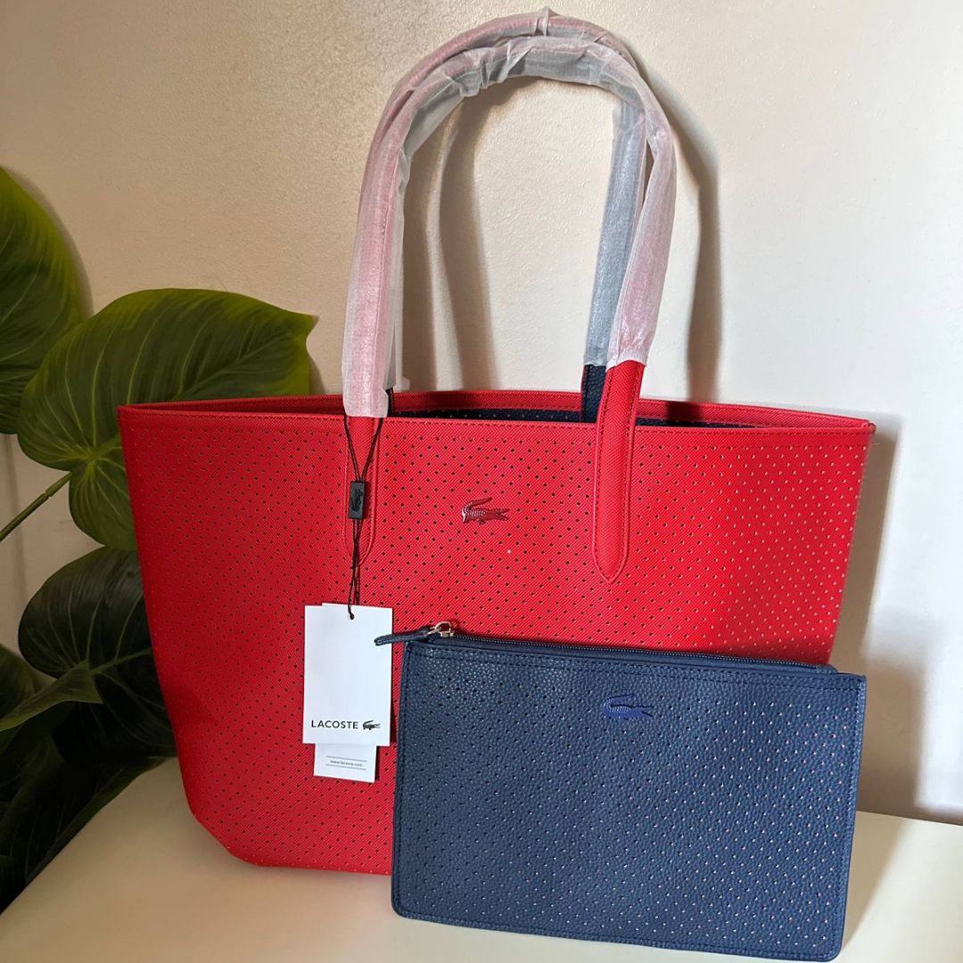 Lacoste Women's Double Sided Two Tone Large - Red / Navy Blue