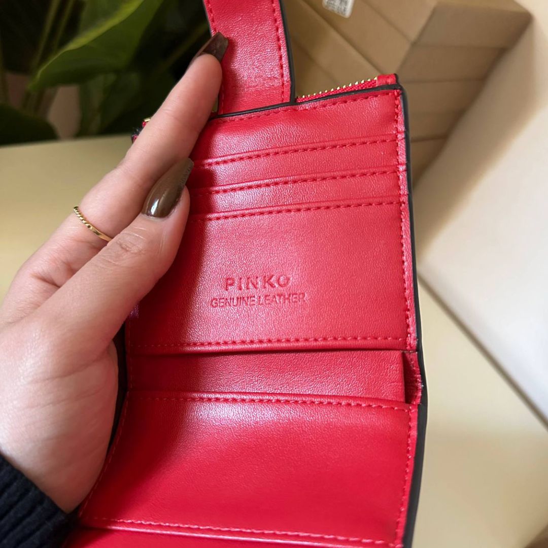 Leather wallet Pinko - Red