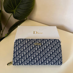 Dior Oblique Zip Wallet – Blue