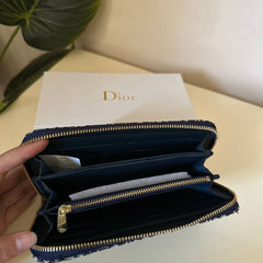 Dior Oblique Zip Wallet – Blue